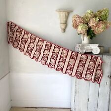 French antique valance c 1830 madder brown fabric vintage textile from France picture
