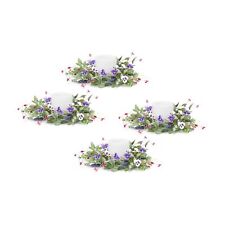 Melrose Mixed Foliage and Pansy Candle Ring (Set of 4) picture