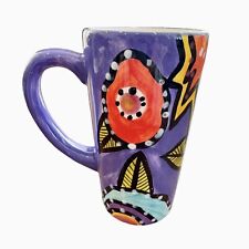 Vintage Laurel Burch Design Abstract Modernist Floral Coffee Mug Tall 1997 picture