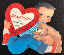 (C118) Vintage Grandson on Valentine's Day Greeting Card - 40's/50's -unused picture