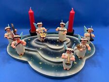 ERZGEBIRGE Orchestra Angel Stand with Candle Holders Germany Vintage set of 8 picture