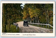 Little Falls Minnesota MN Postcard Scene Lindbergh Home Town Classic Cars 1930 picture