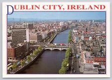 Aerial View of Dublin City Ireland Bridges River Buildings Postcard picture