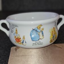 Teleflora 1999 BEATRIX POTTER TWO HANDLED CEREAL SOUP BOWL bunny picture