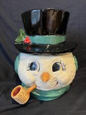 Vintage Large Snowman With Pipe Cookie Jar picture