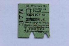 GWR Great Western Railway Ticket No 378 CROYDON to SWINDON JUNCTION 13 APR 1943 picture
