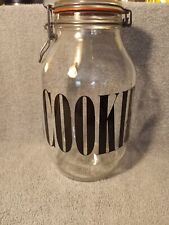 Vintage Glass 3L Cookie Jar With Black Typography Letter 10.5