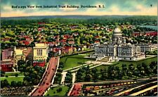State Capitol From Trust Building Providence RI Rhode Island  Linen Postcard A4 picture