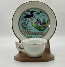 Vintage Souvenir  Miniature Tea Cup & Saucer (MINNESOTA) Ducks and Dragonflies picture