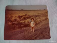 Old Vintage Picture Photo Little Girl In Open Field picture