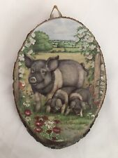 1950’s Cook Forest State Park Cooksburg Leeper Pennsylvania PA Wood Slice - Pigs picture