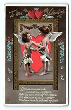Valentine Greetings Card Postcard Two Looking At Each Other Raphael Tuck   pc52 picture