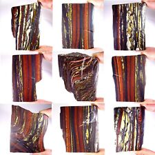 Natural Tiger Iron Slab Charming Polished Rock Minerals For Cabbing PS09 picture
