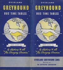 1956 Overland GREYHOUND BUS LINES Time Tables Spring Summer VF picture