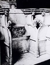 Choir Stalls Detail, Amiens Cathedral, France, Magic Lantern Glass Slide picture