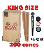 RAW classic king size pre rolled cone with tip (200 pack)+safety lock odor tube picture