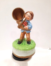 VTG Ceramic Music Box TUBA Saint Go Marching In March IRICE Japan Rotating Works picture