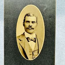 African American Man w Moustache C 1890s Springfield Ill Mounted Board Photo picture