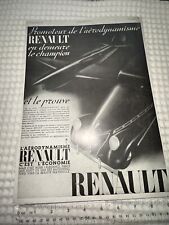 1936 ( PRINT AD ) Renault Automobile From a French Magazine 9 X 13 Approx. picture