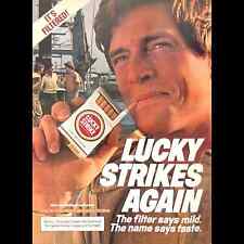 Vintage 1980s Lucky Strike Magazine Print Ad 