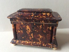 Antique faux tortoise shell tea caddy 19th century picture