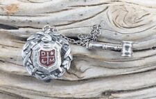Vintage Sterling Silver Order of Demolay Wreath Gavel Lapel Pin Masonic Youth picture