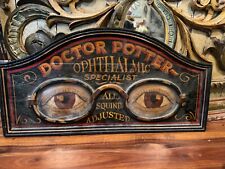Vintage Optometrist Sign, Trade Advertising Sign, Hand Painted, Antique picture