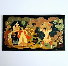 Vintage USSR Palekh Kholui Lacquered Wall Plaque Panels by Baburina picture