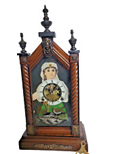 ANTIQUE EUROPEAN/JAPAN OWARI MANTLE CLOCK WITH ANIMATED  MOVING EYES picture