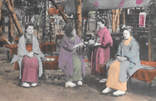 C.1910 PPC Japan, WOMEN, TEA, TEAPOT, Geishas Postcard P5 picture