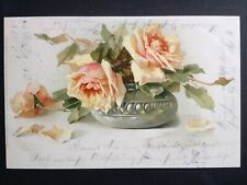 cpa Meissner & Buch Leipzig WATERCOLOR ILLUSTRATION signed Catharina KLEIN Rosen picture