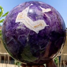 8.49LB Natural beautiful Dream Amethyst Quartz Crystal Sphere Ball Healing picture