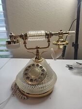Vintage Columbia Telecommunications CR-34 Crystal Glass Button Rotary Telephone picture
