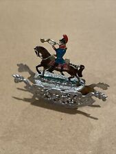 German Pewter Miniature Rocking Horse with Flat Rider Folk Art picture