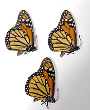 LOT OF 3 DANAUS PLEXIPPUS(MONARCH BUTTERFLY) UNMOUNTED.MALE BRIGHT COLORS. picture