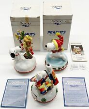 Vintage 1980's Schmid Snoopy Peanuts Music Box Lot of 3 1980 1981 1982 WITH BOX picture