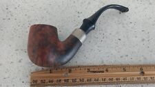 Vintage TOBACCO Estate PIPE Pietro ITALY Curved Bit Silver Band 1970's picture
