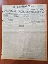 1921 JANUARY 12 NEW YORK TIMES NEWSPAPER - AIRMEN SAFE AT MATTICE - NT 8091 picture