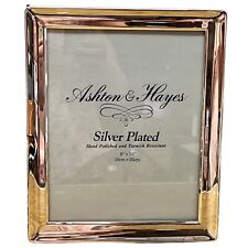 VTG Ashton & Hayes MCM Sterling Silver Plated Frame 8X10” Velvet Back Regency picture
