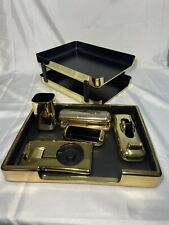 Lot -  Eldon Emphasis 6000 Weighted Goldtone Desk Product Supplies Holders Etc. picture