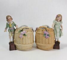 Antique Fasold and Stauch German Porcelain Boy & Girl w/Basket Figurine 5