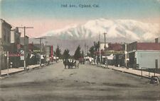 2nd Avenue Upland California CA Street Scene Drug Store Livery c1910 Postcard picture