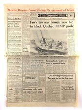 Vintage November 24 1977 Toronto Star Front Page Newspaper Israel Moment K683 picture
