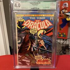 Tomb of Dracula #10 CGC 4.0 OWP Qualified 1st Blade 1973 picture