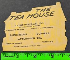 Vintage 1840's The Tea House Restaurant Downington PA Diecut Business Card picture
