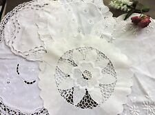 Antique handmade Doilies with floral embroidery lot of 5 picture