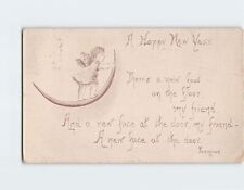 Postcard A Happy New Year Angel Art/Text Print picture
