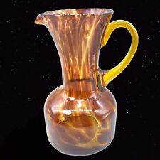 Vintage Murano Style Pitcher Carafe Art Glass Tall Art Glass 8.5”T 4”W picture