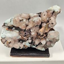 Copper Crystals Matrix Pink Calcite  High Grade Mineral Specimen Quincy Michigan picture