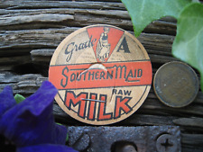 Southern Maid raw milk bottle cap top lid,Bluefield Bl.Fd. West Virginia WV W.VA picture